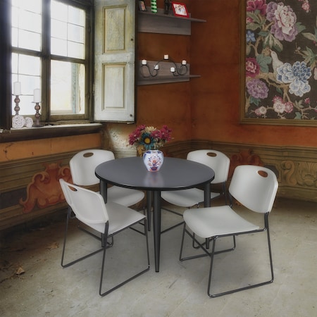 Regency Kahlo Round Table & Chair Sets, 42 W, 42 L, 29 H, Wood, Metal, Polypropylene Top, Grey TPL42RNDGYBK44GY